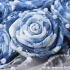 Blue tie-dyed artificial rose bouquet, perfume, scented artificial flower, lotus cultural and creative, Christmas hand-crocheted flower Application Scenario